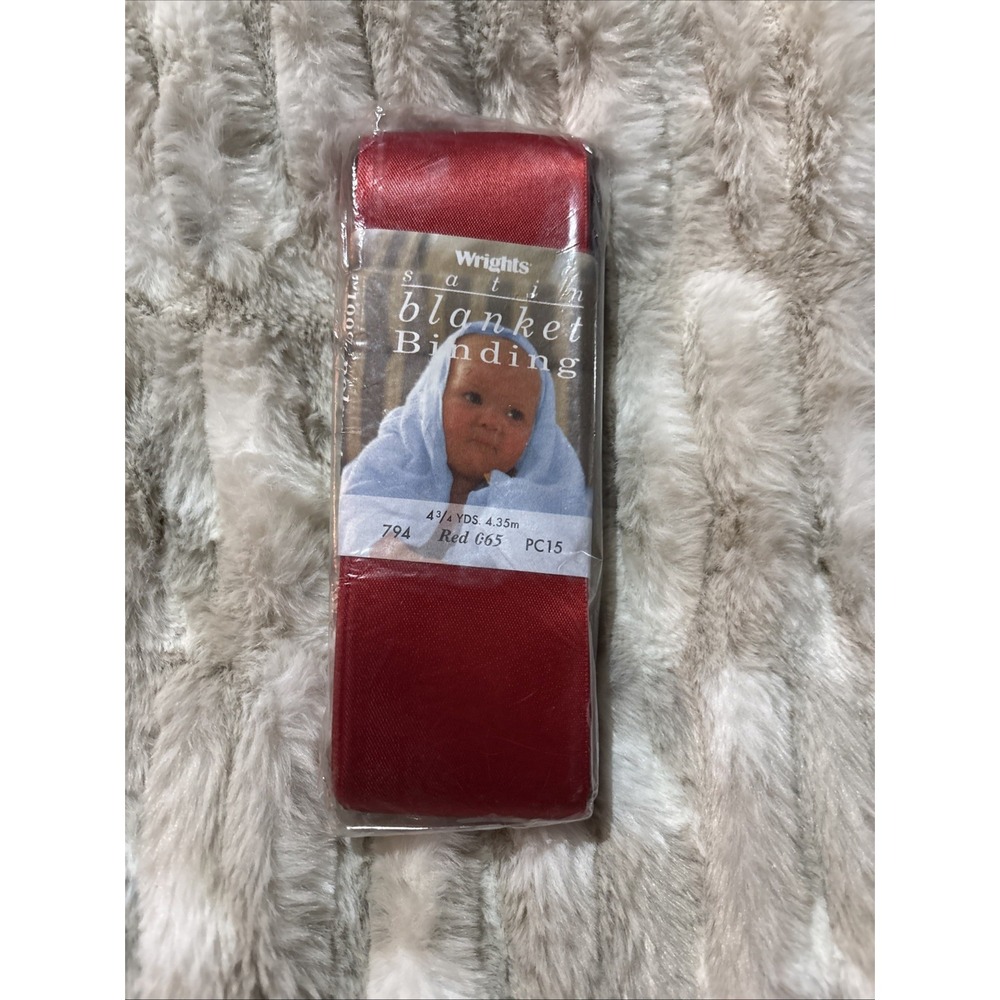 New 1 Wrights Satin Blanket Binding Red 2in x 4-3/4yds 794 065
